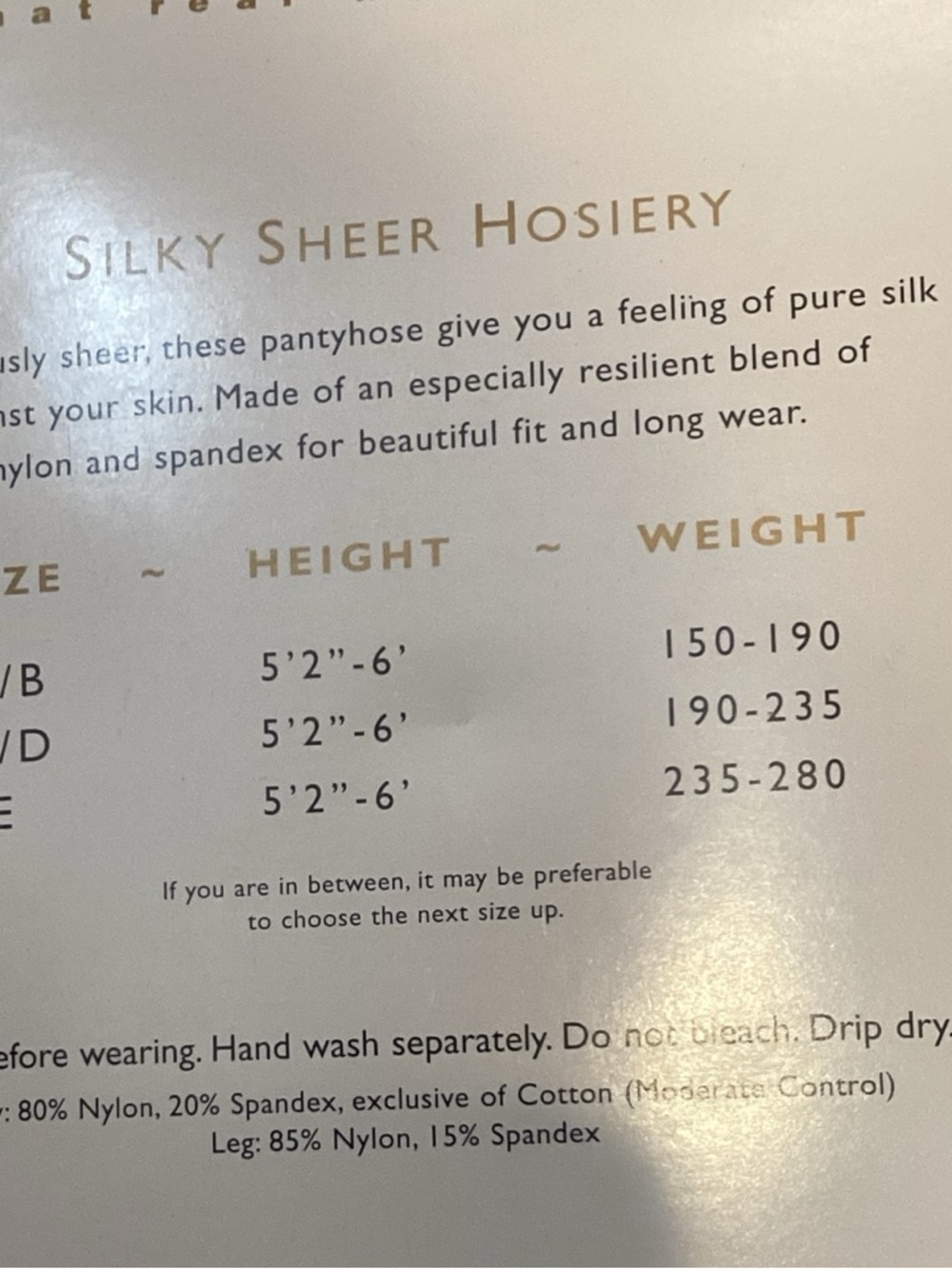 Lane Bryant Black Silky Sheer Control Top Pantyhose Plus Size C/D - Picture 6 of 6